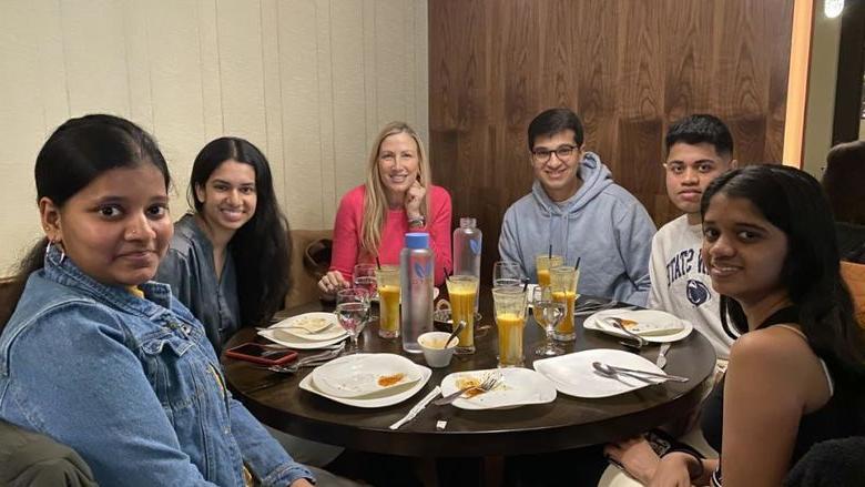 PSU-LV faculty member Liz Keptner treats international students from Mumbai to a taste of home.