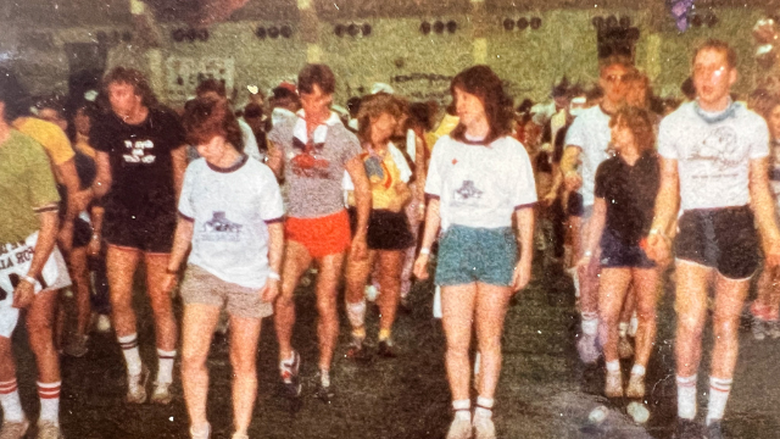 Penn State students dancing - 1984